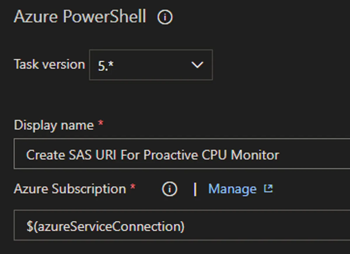 Azure PowerShell task subscription parameter